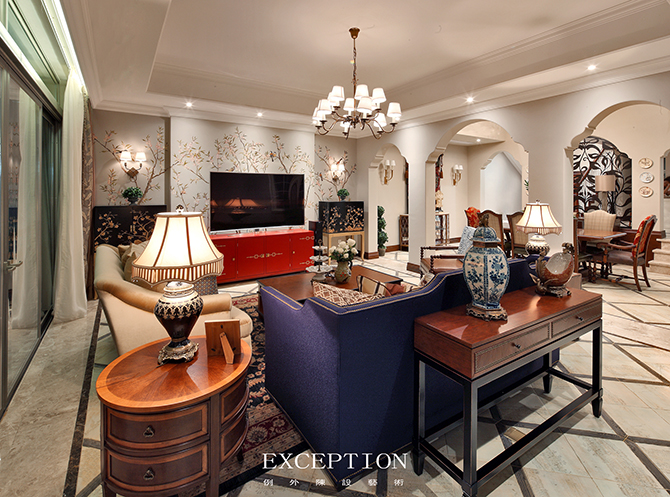 “十雅”魅力綻放，你們注意到女神手上的藍色錦魚了嗎？-別墅設計,軟裝設計,室內(nèi)設計,豪宅設計,深圳例外軟裝設計公司