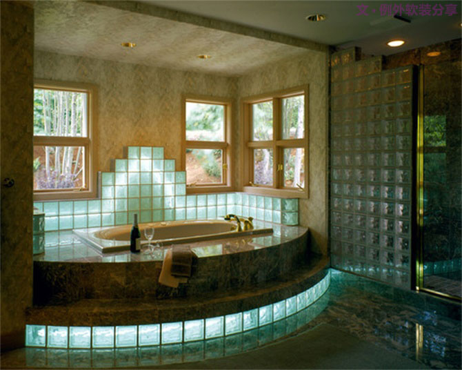玻璃磚設(shè)計(jì)師這樣用，驚艷了N次！-別墅設(shè)計(jì),軟裝設(shè)計(jì),室內(nèi)設(shè)計(jì),豪宅設(shè)計(jì),深圳例外軟裝設(shè)計(jì)公司