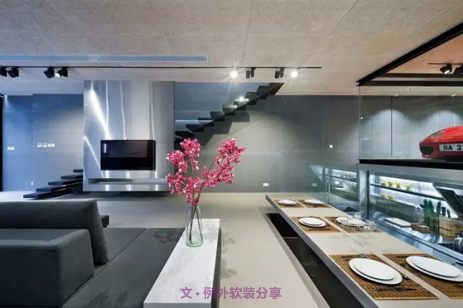 室內(nèi)設(shè)計師一任性，豪車也成裝飾品-別墅設(shè)計_軟裝設(shè)計_室內(nèi)設(shè)計_豪宅設(shè)計-深圳例外軟裝設(shè)計公司